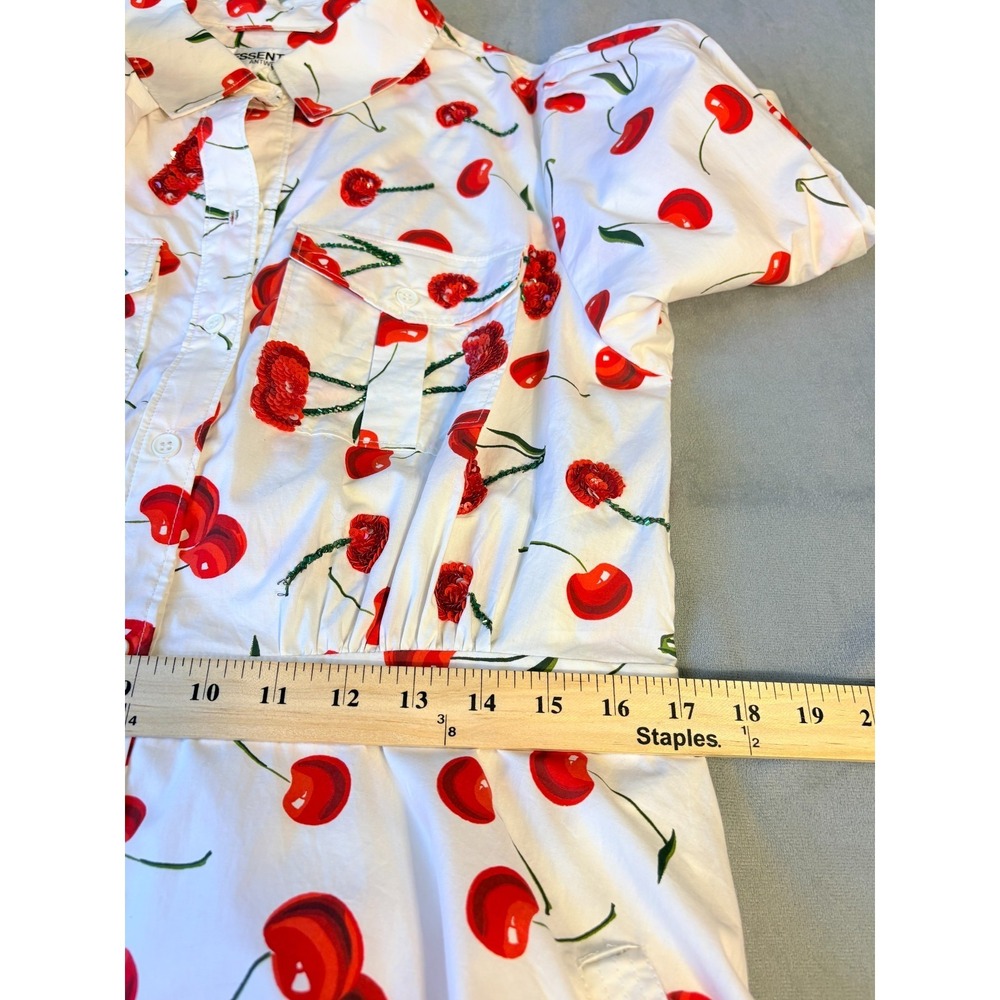 Essentiel Antwerp Spring Hingy Sequin Embellished Cherries Button Maxi Dress 12 - Picture 14 of 16